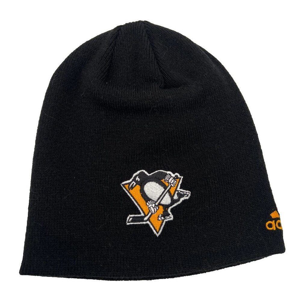 Adidas Unisex Black Knit‎ Pittsburgh Penguins Hockey NHL Winter Beanie Hat NWT